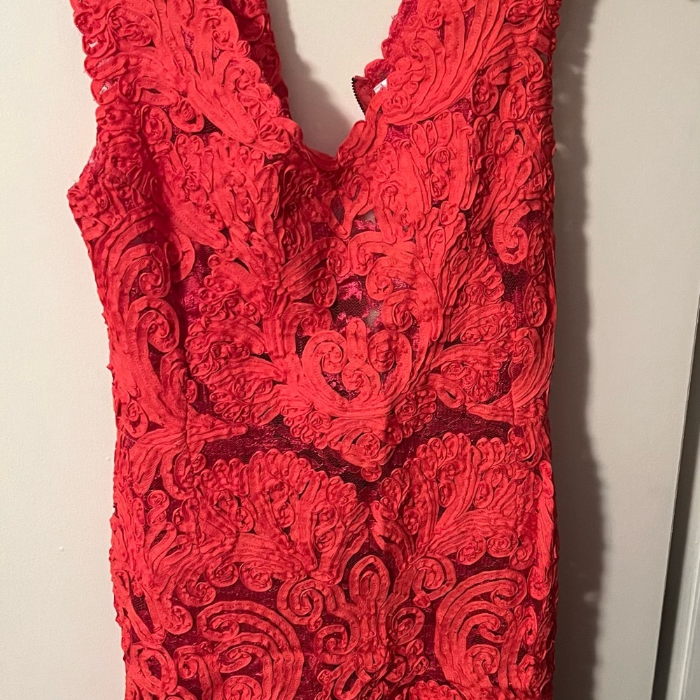 Yoana Baraschi Vibrant Red Lace Dress